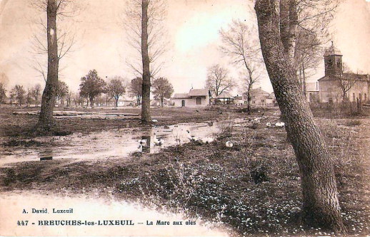 Breuches-lès-Luxeuil vers 1900, carte postale d'époque
