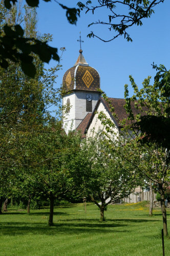 L'église de Pompierre-sur-Doubs, photo J. Masset